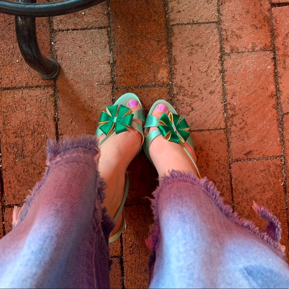 J Crew Peep Toe Bow Heel